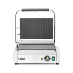 Kontakt grill Pannini, HENDI, Bordázott tetejű és sima aljú, 230V/2200W, 430x375x(H)216mm 263662