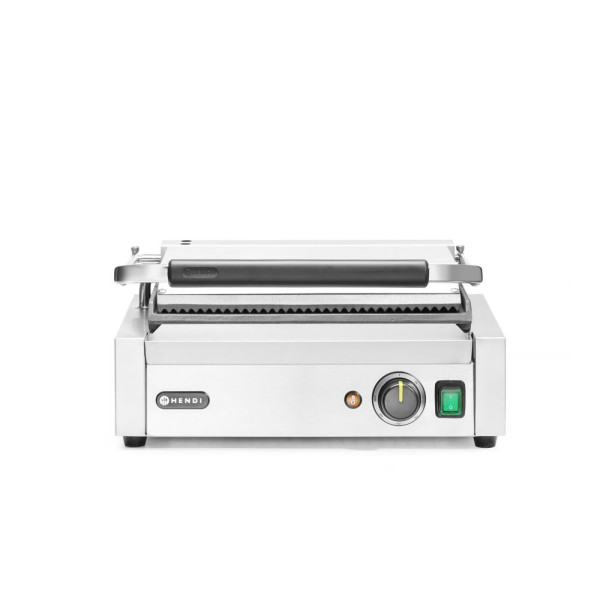 Kontakt grill Pannini, HENDI, Bordázott tetejű és sima aljú, 230V/2200W, 430x375x(H)216mm 263662