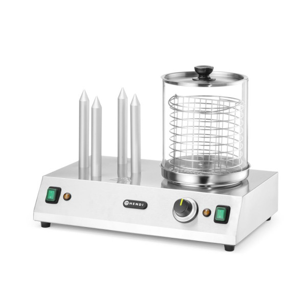 Kolbász- és Hot dog melegentartó, HENDI, 220-240V/550W, 500x310x(H)395mm 265031