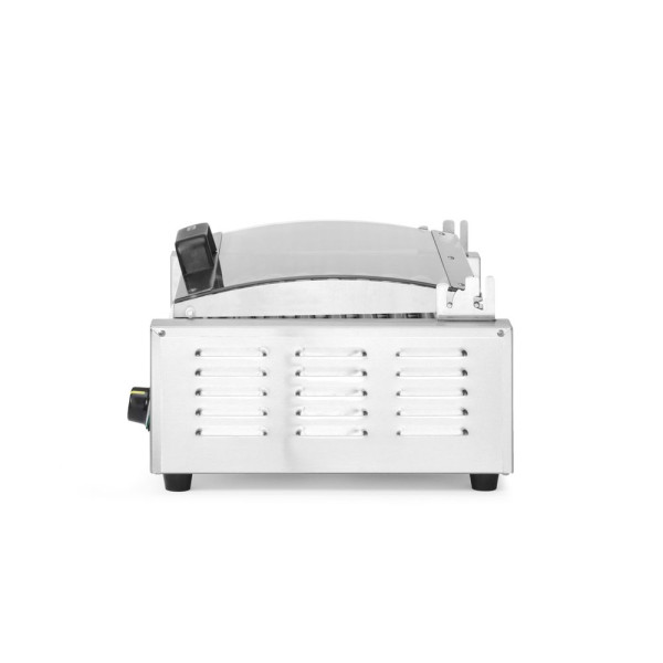 Kolbászsütő grill, 1 zónás, energiatakarékos fedéllel, HENDI, 9 görgős, 230V/790W, 566x450x(H)259mm 268643