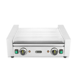 Kolbászsütő grill - 2 zónás, HENDI, 14 görgős, 230V/1230W, 566x640x(H)192mm 268667