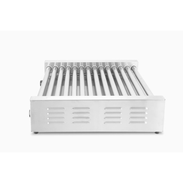 Kolbászsütő grill XL - 2 zóna, HENDI, 14 görgős, Ezüst, 220-240V/2000W, 732x590x(H)168mm 268674