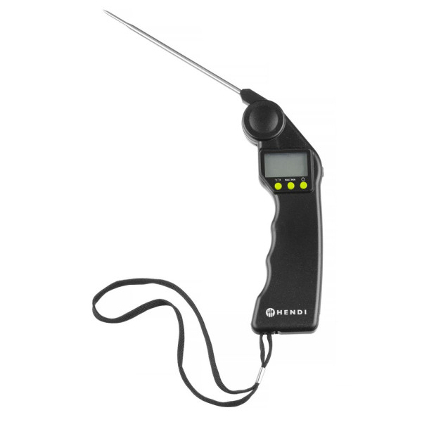 Digitális hőmérő összehajtható szondával, HENDI, Fekete, 160x55x(H)20mm 271315