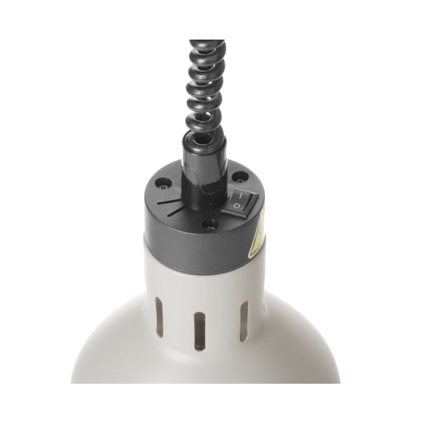 Függesztett melegentartó lámpa henger alakú, HENDI, Fehér, 230V/250W, ⌀175x(H)250mm 273821