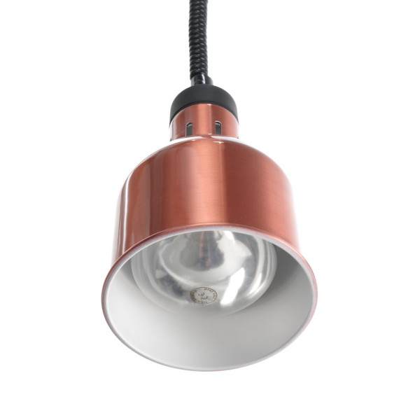 Függesztett melegentartó lámpa henger alakú, HENDI, Rézvörös, 230V/250W, ⌀175x(H)250mm 273890