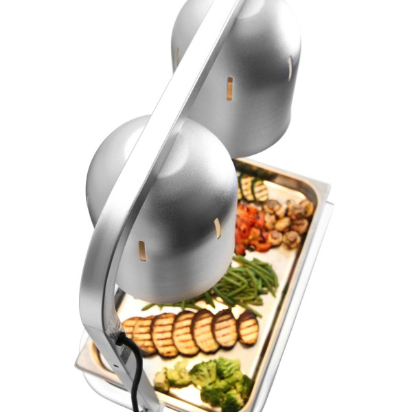 2 lámpás infravörös melegentartó lámpa, HENDI, Ezüst, 230V/250W, 453x360x(H)790mm 273906