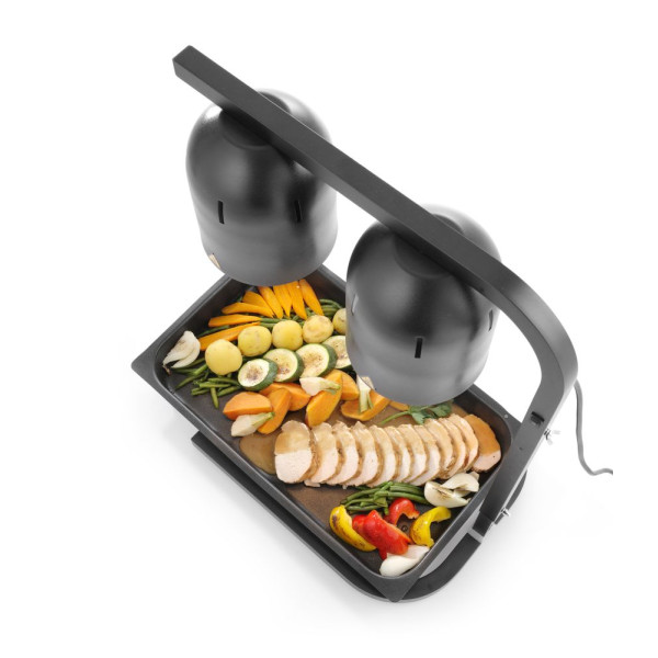 2 lámpás infravörös melegentartó lámpa, HENDI, Ezüst, 230V/250W, 453x360x(H)790mm 273906