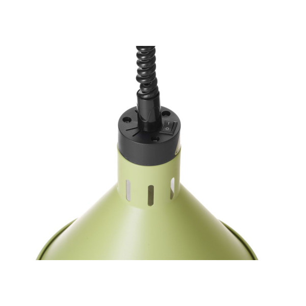 Állítható magasságú melegentartó lámpa, kúpos kivitelű., HENDI, Zöld, 230V/250W, ⌀275x(H)250mm 273920