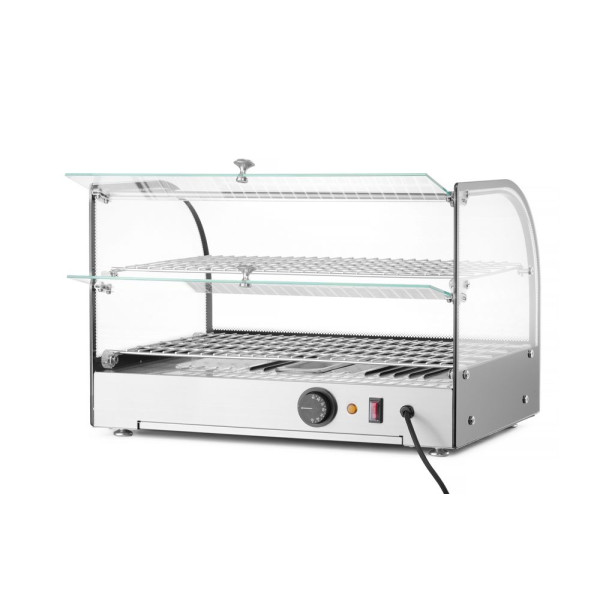 Pultra helyezhető melegentartó vitrin két szintes, HENDI, készintes, Fekete, 220-240V/800W, 554x376x(H)376mm 273999