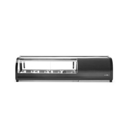 Sushi tároló hűtő, Arktic, A csomag tartalma: 4x GN 1/3 (H) 40 mm., GN 1/3, Fekete, 220-240V/190W, 1177x426x(H)296mm 274071