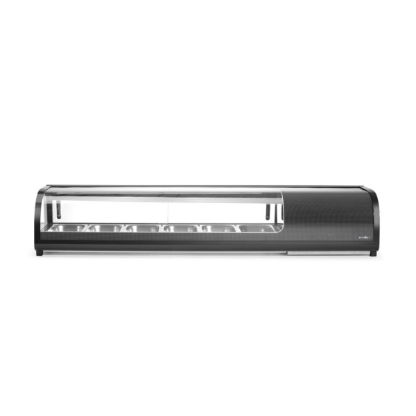 Sushi tároló hűtő, Arktic, A csomag tartalma: 6x GN 1/3 (H) 40 mm., GN 1/3, Fekete, 220-240V/190W, 1529x426x(H)296mm 274088