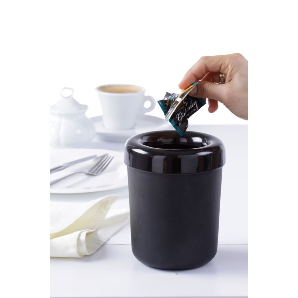 Asztali szemetes vagy evőeszköztartó, HENDI, Fekete, ⌀130x(H)160mm 421574