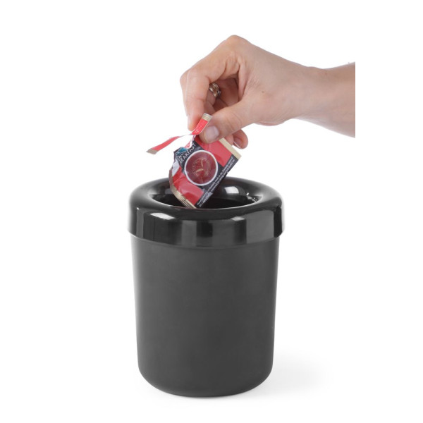 Asztali szemetes vagy evőeszköztartó, HENDI, Fekete, ⌀130x(H)160mm 421574
