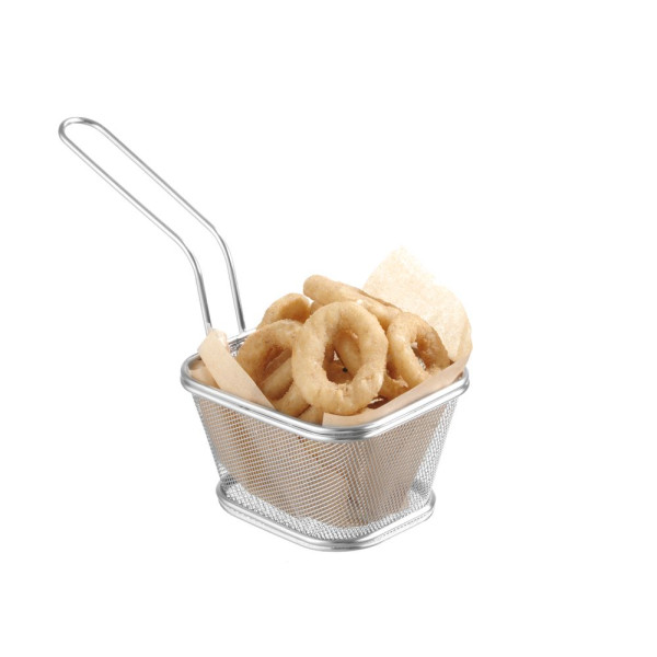 Miniatűr olajsütő kosarak egymásra pakolható, HENDI, 130x115x(H)80mm 425688