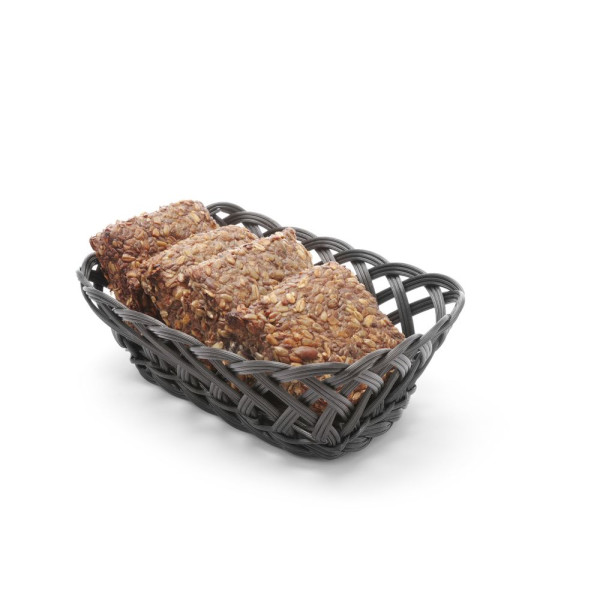 Fonott oldalú kosarak, HENDI, ovális, Fekete, 320x230x(H)55mm 426265