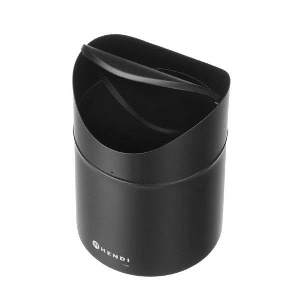 Asztali szemetes lengőfedéllel, HENDI, 1,2L, Fekete, ⌀120x(H)165mm 440773