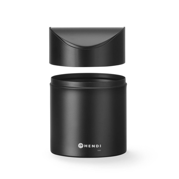 Asztali szemetes lengőfedéllel, HENDI, 1,2L, Fekete, ⌀120x(H)165mm 440773
