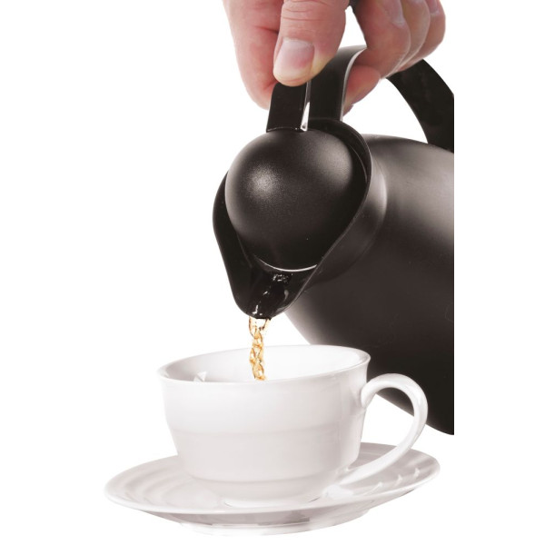 Termosz kancsó üvegbetéttel, HENDI, 1L, Fekete, ⌀140x(H)268mm 449608