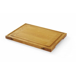Tölgyfa tálalódeszka, HENDI, 370x270x(H)20mm 505465