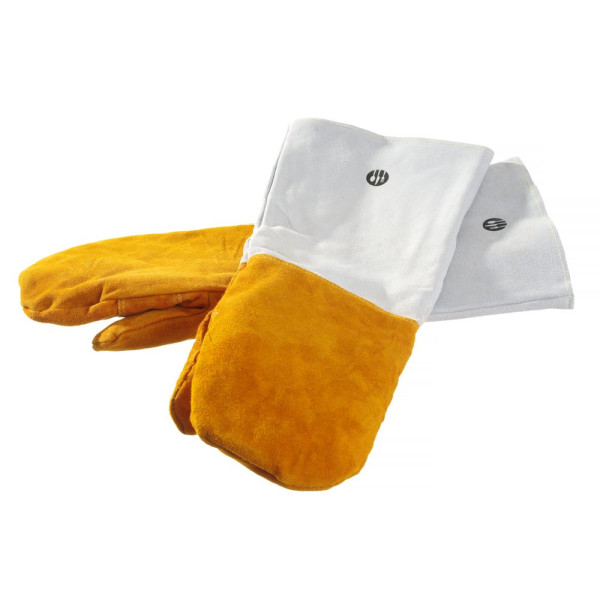 Hőálló bőr barbecue kesztyű - 2 db, HENDI, 2 db., (L)460mm 556658