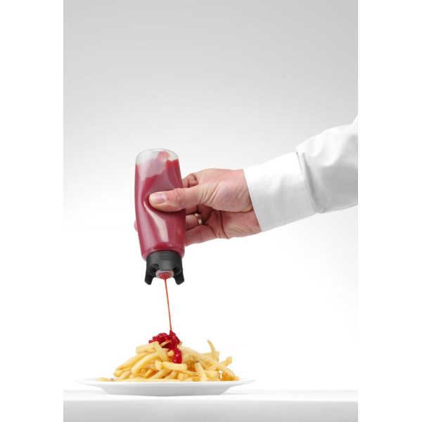 Nem csöpögő szósz adagoló üveg, HENDI, designed by Robert Bronwasser, 0,23L, ⌀50x(H)160mm 558096