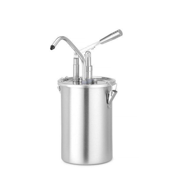 Rozsdamentes acél szósztartály adagolóval, HENDI, 4,5L, ⌀180x(H)420mm 558102