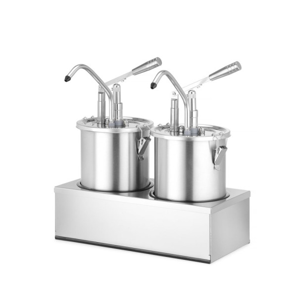 Készlet: 2 db rozsdamentes acél szósztartály adagolóval, HENDI, 9L, 400x200x(H)440mm 558119