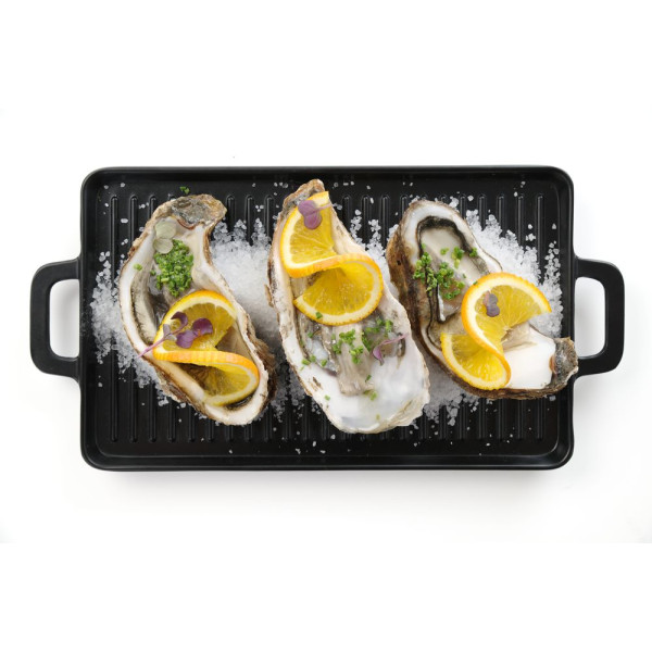 Miniatűr grill lap Little Chef, HENDI, Fekete, 320x162x(H)20mm 564516