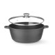 Öntött alumínium edény, tapadásmentes bevonattal, HENDI, 7L, Fekete, 367x290x(H)122mm 611029