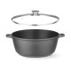Öntött alumínium edény, tapadásmentes bevonattal, HENDI, 7L, Fekete, 367x290x(H)122mm 611029
