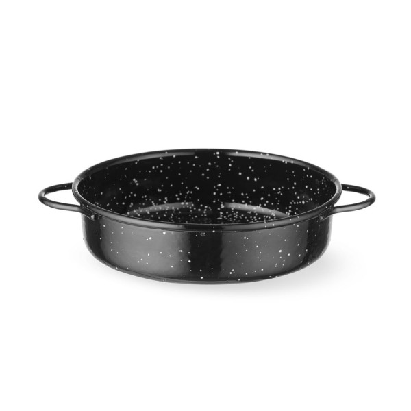 Casserole edény, zománcozott, HENDI, Fekete, ⌀160x(H)45mm 622544