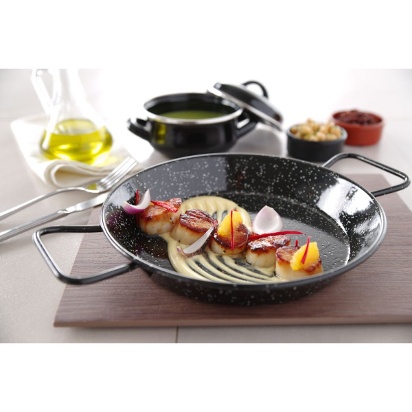 Zománcozott Paella serpenyő, HENDI, ⌀240x(H)40mm 622742