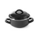 Leveses & szószos edény - fedővel, HENDI, 0,5L, Fekete, ⌀135x(H)105mm 625705