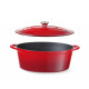 Zománcozott öntöttvas fazék, HENDI, 6,88L, Piros, 405x255x(H)134mm 626825