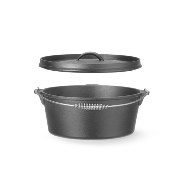 Öntöttvas edény, HENDI, 7,2L, Fekete, ⌀310x(H)155mm 629376