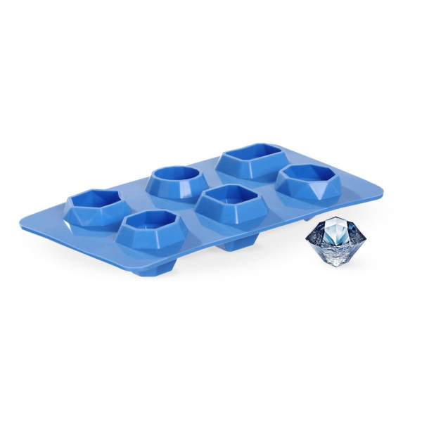 Jégkocka forma drágakő, BarUp, Kék, 2 db., 190x105x(H)30mm 679012