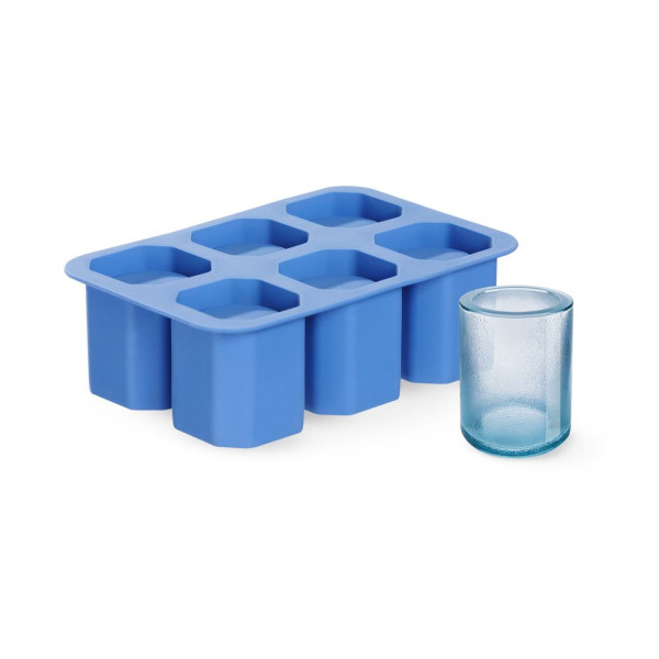 Jégkocka forma feles pohár, BarUp, Kék, 125x190x(H)60mm 679050