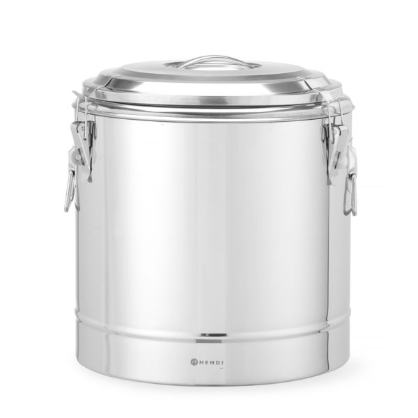 Szigetelt hordozható tartály, HENDI, Kitchen Line, 31L, Ezüst, ⌀400x(H)445mm 708095