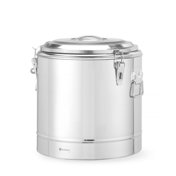 Szigetelt hordozható tartály, HENDI, Kitchen Line, 31L, Ezüst, ⌀400x(H)445mm 708095