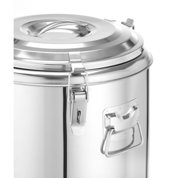 Szigetelt hordozható tartály, HENDI, Kitchen Line, 23L, Ezüst, ⌀350x(H)440mm 710241