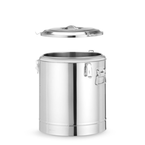 Szigetelt hordozható tartály, HENDI, Kitchen Line, 36L, Ezüst, ⌀400x(H)500mm 710258