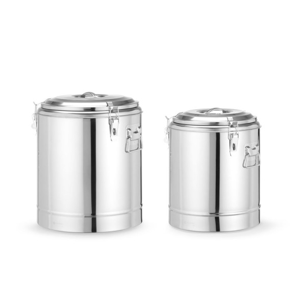 Szigetelt hordozható tartály, HENDI, Kitchen Line, 36L, Ezüst, ⌀400x(H)500mm 710258