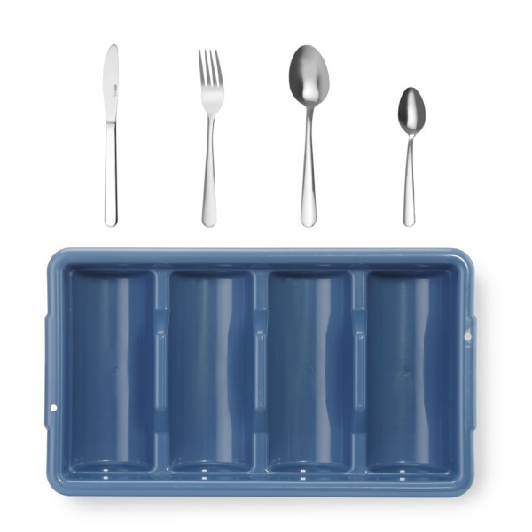Evőeszközkészlet tartóval, HENDI, Kék, 525x300x(H)95mm, Téglalap alakú 766194