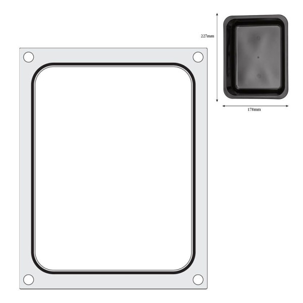 Tálcatömítő mátrix, HENDI, tartály 227 x 178 mm 805572