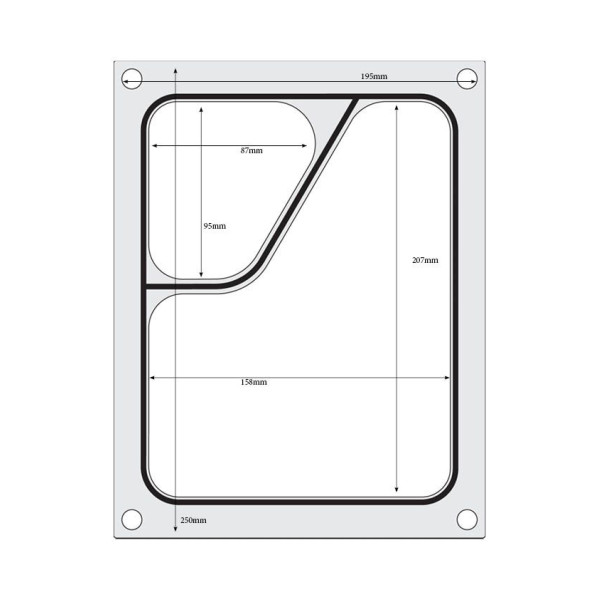 Tálcatömítő mátrix, HENDI, Tweedelige colt tartály 227x178 mm 805640