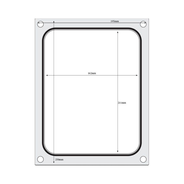 Tálcatömítő mátrix, HENDI, Tweedelige colt tartály 227x178 mm 805640