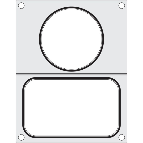Tálcatömítő mátrix, HENDI, 2 tartály (1x 178x113 mm, 1x ø115 mm) 805657