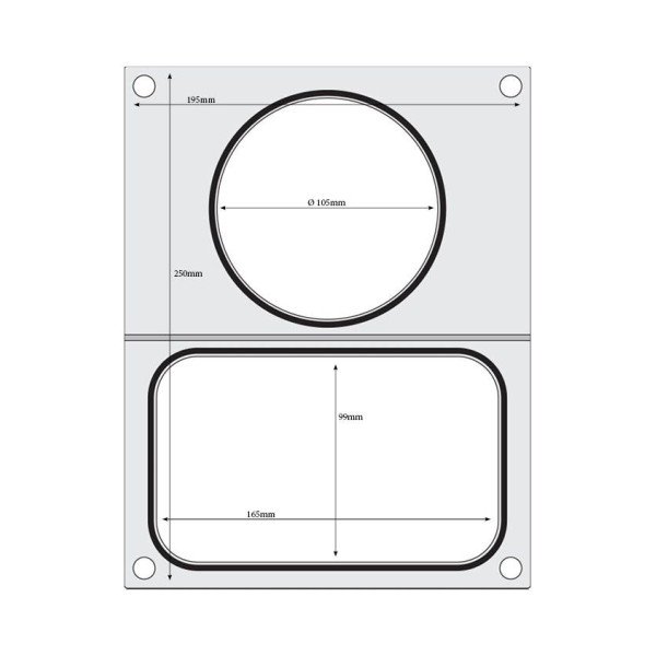 Tálcatömítő mátrix, HENDI, 2 tartály (1x 178x113 mm, 1x ø115 mm) 805657