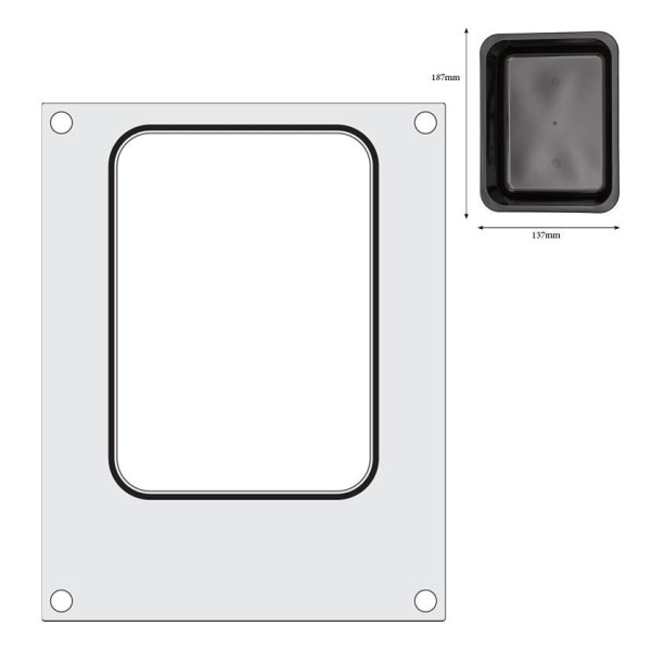 Tálcatömítő mátrix, HENDI, tartály 187 x 137 mm 805664