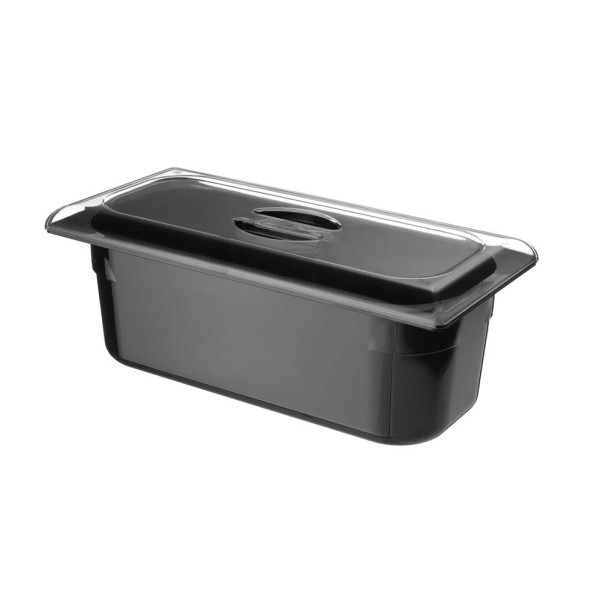 Fagylalt edény Polikarbonát, HENDI, 5L, Fekete, 360x165x(H)120mm 807033